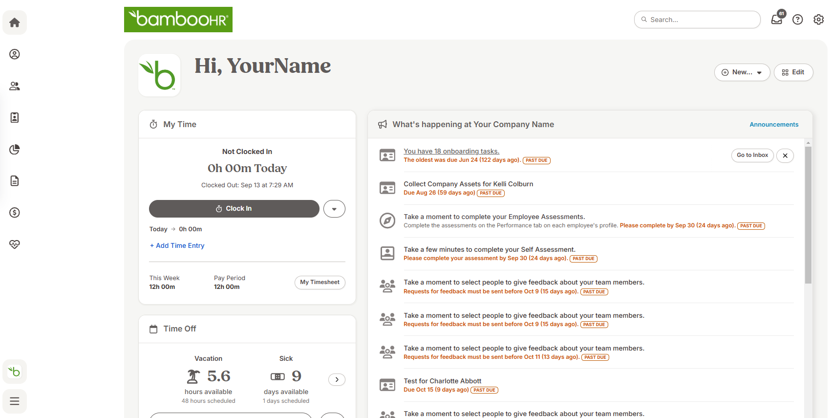 Recruiter dashboard homepage screenshot